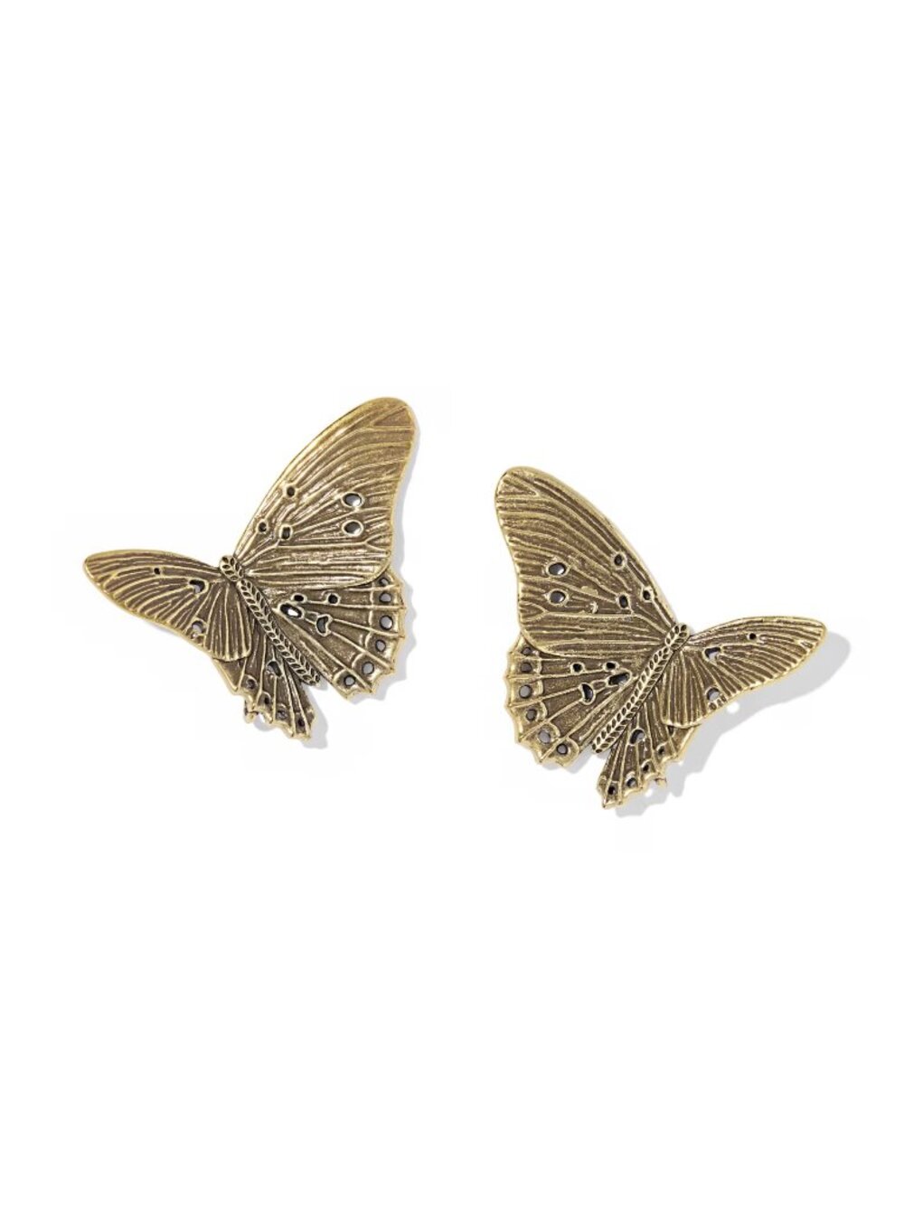 Cailey Butterfly Vintage Gold Statement Stud Earrings
